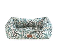 Rosewood x Morris & Co. Willow Boughs Box Bed for Dogs, Large Dog Bed, Ivory/Green, Padded Sides, Non-Slip Base, Washable, Luxury William Morris Print