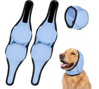 RoseYouth 2PCS No Flap Ear Wraps for Dogs, Dog Ear Muffs Noise Protection, Adjustable Calming Dog Ear Protection (blue-2psc, S (10-15in))