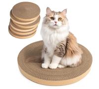 RoseYouth Cat Scratch Pad, Cat Scratcher Cardboard & Cat Scratching Pads - Round Cat Scratcher Refill (6pcs), 10 Inch Diameter 7/8 Inch Thick cat scratchers for Indoor Cats
