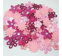 Rosey's Craft Shop Tiny/Mini 100 Mini Flower Embellishments Cardmaking Scrapbooking (Pink)