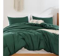 ROSGONIA Comforter Full Size for Girls Boys Teen,3pcs(1 Dark Emerald Green Comforter & 2 Pillowcases),Soft Kids Comforter Sets All Season Dorm Bedding