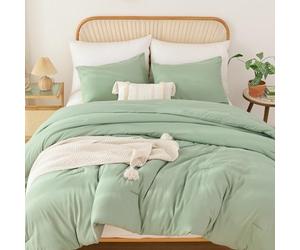 ROSGONIA Full Size Comforter Sets for Girls Boys Teens Sage Green, 3pcs(1 Comforter & 2 Pillowcases), Soft Kids Comforter Sets All Season Dorm Bedding