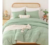 ROSGONIA King Size Sage Green Comforter Set - 3 Piece Bedding Set with Boho Style, Lightweight Down Alternative Comforter, Cozy Blanket Bedspreads Quilt for All Seasons