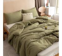 ROSGONIA Twin Comforter Set for College Girls Boys Teens Olive Green,1 Boho Comforter & 1 Pillowcase, Soft Kids Comforter Sets All Season Dorm Bedding
