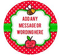 Rosh Hashanah Bee and Apple - Any Size (4in - 7.5in) Personalised Edible Cake Topper on Premium Icing