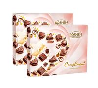 ROSHEN Compliment Assorted Dark Chocolates, Multi Flavors of Sweets, Egg Liquor Flavoured Cream Fine Chocolates 145g - Ukraine (Compliment - Dark Chocolate, 2 Pack)