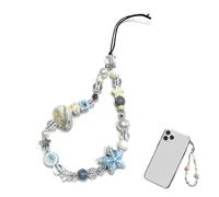 Roshevy Ocean Theme Mobile Phone Charm Exquisite Beaded Camera Wrist Strap Cute Pearl Seashell Starfish Phone Bracelet Strap Anti-Loss Handstrap Chain for Mobile Phones Camera Key Ring Wallet Bags
