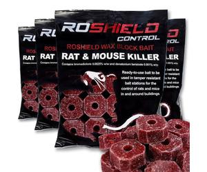 Roshield 1.16 Kg Wax Block Bait For Rat & Mouse Killer Poison Control - Indoor, Outdoor All-Weather Rodent Station Refill Packs