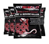 ROSHIELD 1.2kg Wax Block Bait for Rat & Mouse Killer Poison Control - Indoor, Outdoor All-Weather Rodent Bait Station Refill Packs (300g x 4 Packs)
