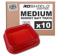 Roshield 10 x Pro Medium Plastic Bait Monitoring Trays for Mouse & Rat Control Poison