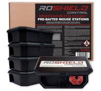 Roshield Pre-Baited Single Feed Mouse Control Safety Box Kit (Ready-to-use 10 Pack, Brodifacoum)