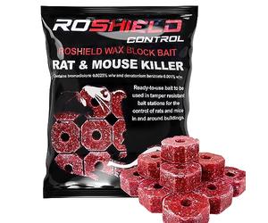ROSHIELD- Rat/Mouse Poisoning,Poison Blocks 300g, Super Strength, Single-Feed Fast Acting Rat & Mouse Killer, Rat Poison Block Bait - Indoor,Outdoor For Rodent Bait Station Refill Packs…