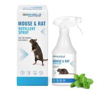 ROSHIELD Rats & Mice Repellent Spray, Extra Strong Organic Peppermint Oil Formulation, Non-Toxic, Fast Acting, Safe for Humans & Animals 250ml