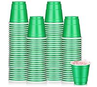 Roshtia 100 Pack 2 oz Graduation Plastic Shot Cups, Mini Disposable Shot Glasses 2 oz Small Plastic Cups for Wedding, Graduation Party, Beer Taste Serving, Snacks(Green)