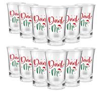 Roshtia 12 Pcs Christmas Shot Glasses for Drinks 1.2 oz Novelty Drink Me Acrylic Shot Glasses Christmas Drink Glasses Christmas Party Favors Christmas Stocking Stuffer Christmas Gift for Adults Friend