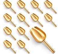Roshtia 12 Pcs Gold Ice Scoops Stainless Steel Mini Scoop Candy Scoops for Kitchen Dispenser Buffet Jars, Scooping Coffee Bean, Sugar, Flour, Spice (5 oz)