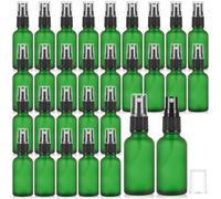 Roshtia 30 Pcs 1 oz /30 ml Green Glass Spray Bottle Refillable Perfume Atomizer Frosted Decorative Empty Bottles with Fine Mist Sprayer Pump for Face Body Travel