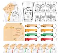 Roshtia 30 Sets Friendsgiving Favors for Guests Bulk Acrylic Shot Glasses Bottle Openers with Thank You Cards Bags Thanksgiving Fall Happy Friendsgiving Gift for Friends Holiday Party Souvenirs