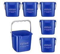Roshtia 6 Pcs 3 Quart Cleaning Bucket Small Sanitizing Square Bucket Detergent Pail for Home Commercial Restaurant Kitchen Office School (Dark Blue)
