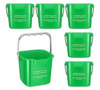 Roshtia 6 Pcs Cleaning Bucket 3 Quart Small Sanitizing Square Bucket Detergent Pail for Home Commercial Restaurant Kitchen Office School (Green)