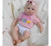 ROSHUAN 12 Inch Full Silicone Baby Doll Girl Meadow - Mini Realistic Reborn Baby Dolls Silicone Full Body Lifelike Newborn Doll Looks Like A Real Babies Dolls For Kids Age 3+