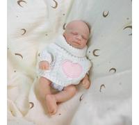 ROSHUAN 8 Inch Mini Realistic Reborn Baby Doll Full Silicone Body Real Life Babies Dolls Sleeping Soft Silicone Newborn Baby Dolls that Look Real Toy for Children Birthday Gifts