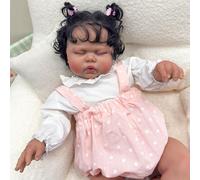 ROSHUAN Big Size Reborn Toddler Doll Black Girl Pickle 24 Inch African American Realistic Reborn Baby Doll Soft Cloth Weighted Body Lifelike Toddler Dolls Toy for Kids Age 3 +