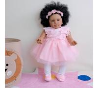 ROSHUAN Black Reborn Baby Dolls Girl Pippa 26 Inch Big Size Reborn Todder Dolls African American Realistic Toddler Doll Soft Cloth Weighted Body Dark Skin Silicone Babies Doll Toy
