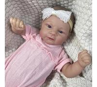 ROSHUAN Life Like Reborn Baby Dolls Girl 17 inch Soft Vinyl Body Realistic Baby Dolls That Look Real Life Looking Babies Eyes Open Full Silicone Vinyl Reborn Doll Toy