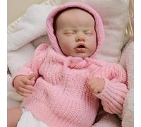 ROSHUAN Real Life Reborn Baby Dolls Girl 19 Inch Handmade Realistic Baby Doll Soft Cloth Body Painted Hair Lifelike Newborn Sleeping Babies Doll Toy for Kids Age 3+