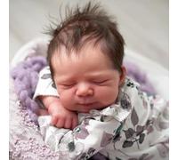 ROSHUAN Real Life Reborn Baby Dolls Silicone Full Body Vinyl Girl 18 Inch Realistic Baby Dolls Eyes Close That Look Real Lifelike Newborn Doll Sleeping Babies Toy For Kids Gifts