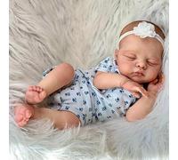 ROSHUAN Real Life Reborn Baby Dolls Sleeping Girl 19 Inch Realistic Baby Dolls Eyes Close Soft Cloth Body That Look Real Lifelike Newborn Babies Doll Toy For Kids Gifts