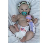 ROSHUAN Real Looking Baby Doll Girl 18 inch Full Body Vinyl Soft Weighted Lifelike Reborn Baby Dolls Waterproof Real Life Looking Anatomically Correct Baby Girl Dolls Eyes Open