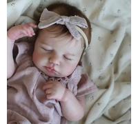 ROSHUAN Realistic Baby Dolls Girl 20 Inch Reborn Baby Dolls Silicone Full Body Vinyl Rooted Hair Eyes Close Lifelike Newborn Babies Doll That Look Real Handmade Toy Kids Gifts