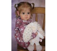 ROSHUAN Realistic Newborn Baby Dolls with Rooted Hair 24 Inch Life-Size Baby Dolls Soft Vinyl Weighted Like a Real Baby Fabric Body, Realistic Dolls for