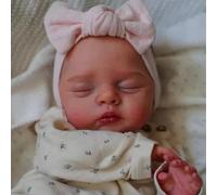 ROSHUAN Realistic Reborn Baby Dolls Eyes Close Girl 18 Inch Real Life Baby Doll With Soft Cloth Body, That Look Real Lifelike Sleeping Newborn Babies Doll Toy For Kids Gifts