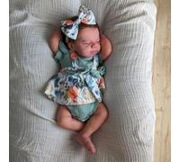 ROSHUAN Realistic Reborn Baby Dolls Silicone Full Body Vinyl - 18 Inch Real Life Baby Dolls Eyes Close Girl That Look Real Lifelike Newborn Babies Doll Toy For Kids Gifts
