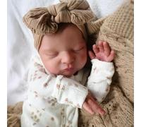 ROSHUAN Realistic Reborn Baby Dolls Silicone Full Body Vinyl 20 Inch Lifelike Newborn Baby Doll Eyes Close Girl That Look Real Life Babies Doll Handmade Toy For Kid Age 3+