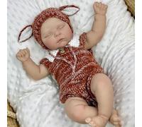 ROSHUAN Realistic Reborn Baby Dolls Silicone Full Body Vinyl Eyes Close 20 Inch Lifelike Newborn Baby Dolls Girl Real Life Sleeping Babies Doll With Feeding Kit For Age 3+