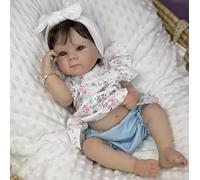 ROSHUAN Realistic Reborn Baby Dolls Silicone Full Body Vinyl Girl Bettie 18 Inch Lifelike Newborn Baby Doll Rooted Hair That Look Real Life Size Babies Dolls Toy For Kids