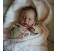 ROSHUAN Realistic Reborn Baby Dolls Silicone Full Body Vinyl Sleeping Girl - 20 Inch Real Life Baby Dolls Eyes Close Lifelike That Look Real Newborn Babies Doll Toy