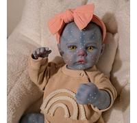 ROSHUAN Reborn Avatar Doll Silicone Full Body 19 inch 48 cm Life like Reborn Baby Dolls Weighted Realistic Newborn Avatar Eyes Open Soft Body Real Life Looking Avatar Baby Dolls Toy Gifts