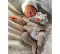 ROSHUAN Reborn Baby Dolls Anatomically Correct Boy 19 inch 48 cm Full Body Silicone Vinyl Realistic Newborn Baby Boy Doll Weighted Real Life Size Asleep Babies Dolls for Kids 3+