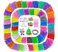 ROSHUKG 10000 Loom Bands Refill Kit, 50 Colours Rubber Band Making Kit for Kids Weaving DIY Crafting Gift
