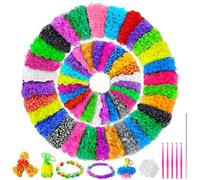 ROSHUKG 50 Colours Loom Bands Refill Kit, 5300 Rubber Band Bracelet Making Kit for Kids Girls Boys
