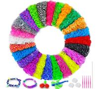ROSHUKG 5100 Loom Bands Refill Kit, 24 Colours Rubber Band Making Kit for Kids Weaving DIY Crafting Gift