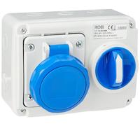 ROSI Interlocked Socket, Grey/Blue, 16a 2p+t ip67