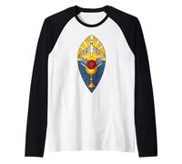 Rosicrucian Seal of the Grail Rose Cross Raglan Baseball Tee