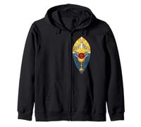 Rosicrucian Seal of the Grail Rose Cross Zip Hoodie