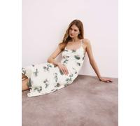 Rosie female Satin Floral Long Chemise - 10 - Ivory Mix, Ivory Mix
